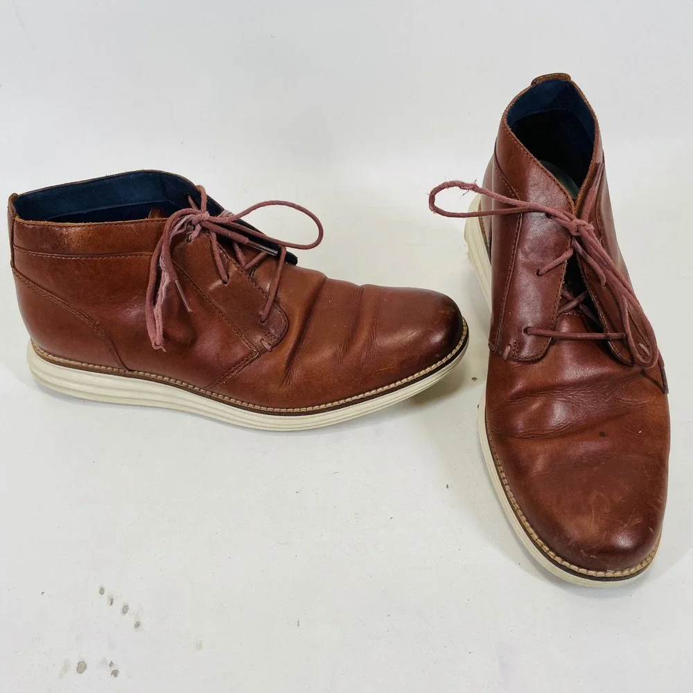 Cole Haan Grand OS Mens Brown Leather Chukka Boots C28213 Size 9M
